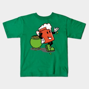 Cartoon Beer Irish Bock St. Patricks Day Kids T-Shirt